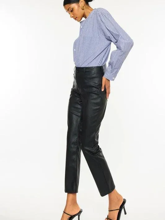 Kancan High Rise Straight Cropped Pants -  Sleek and Sassy