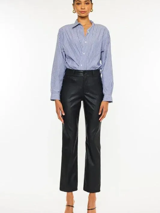 Kancan High Rise Straight Cropped Pants -  Sleek and Sassy