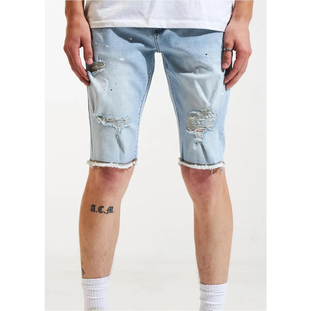 Karter Collection Lt. Blue Denim Shorts (KARPK-309)