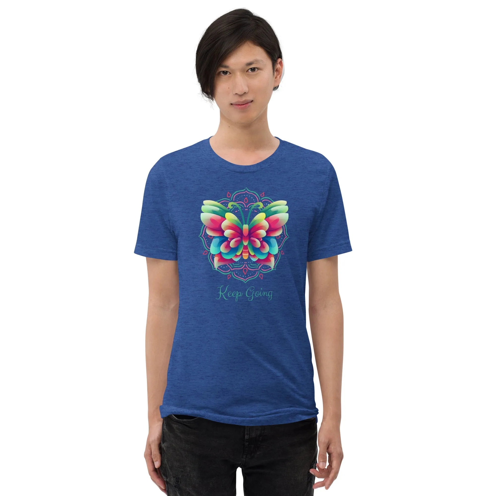 Keep Going Butterfly - Short sleeve t-shirt, comfy, soft, fitted look