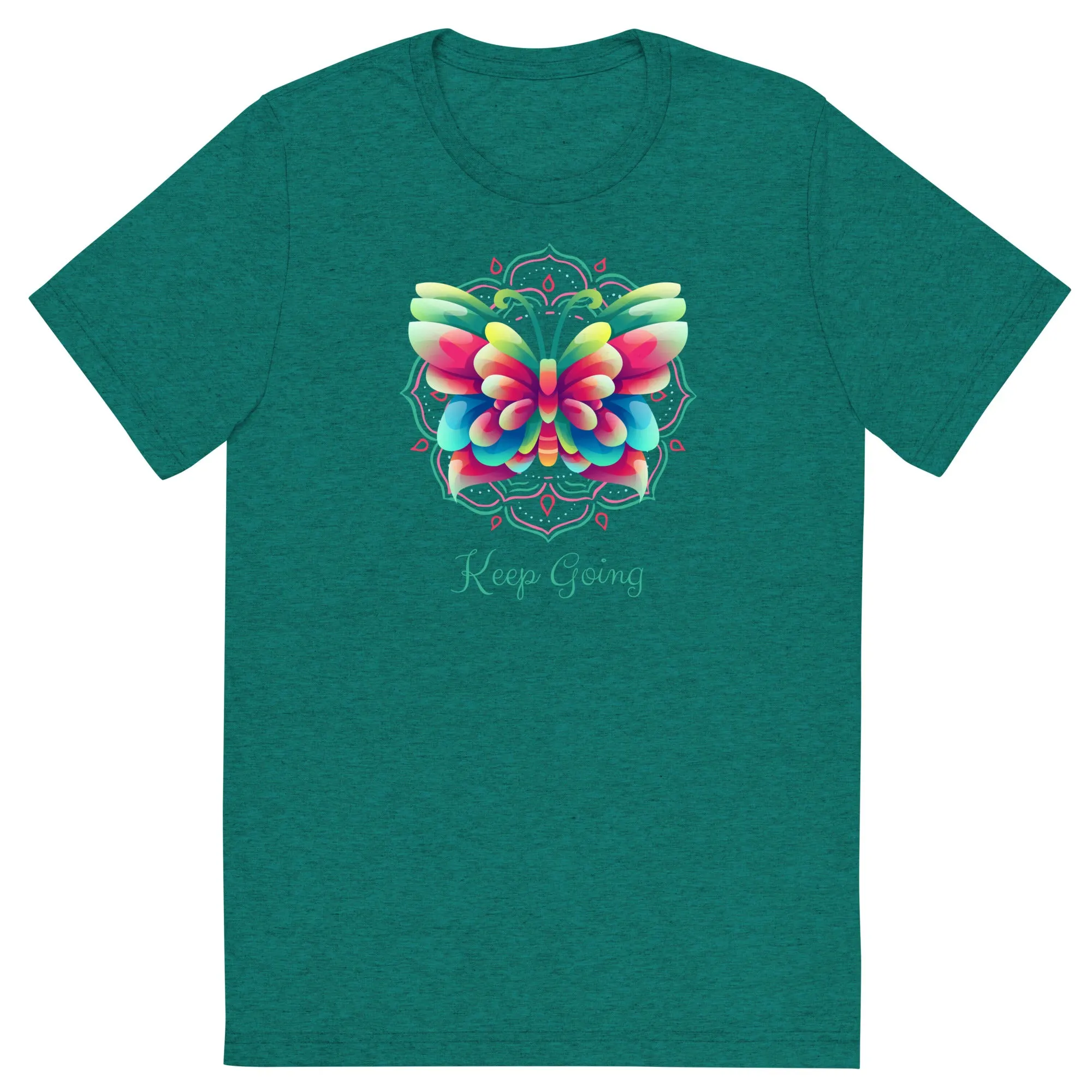Keep Going Butterfly - Short sleeve t-shirt, comfy, soft, fitted look