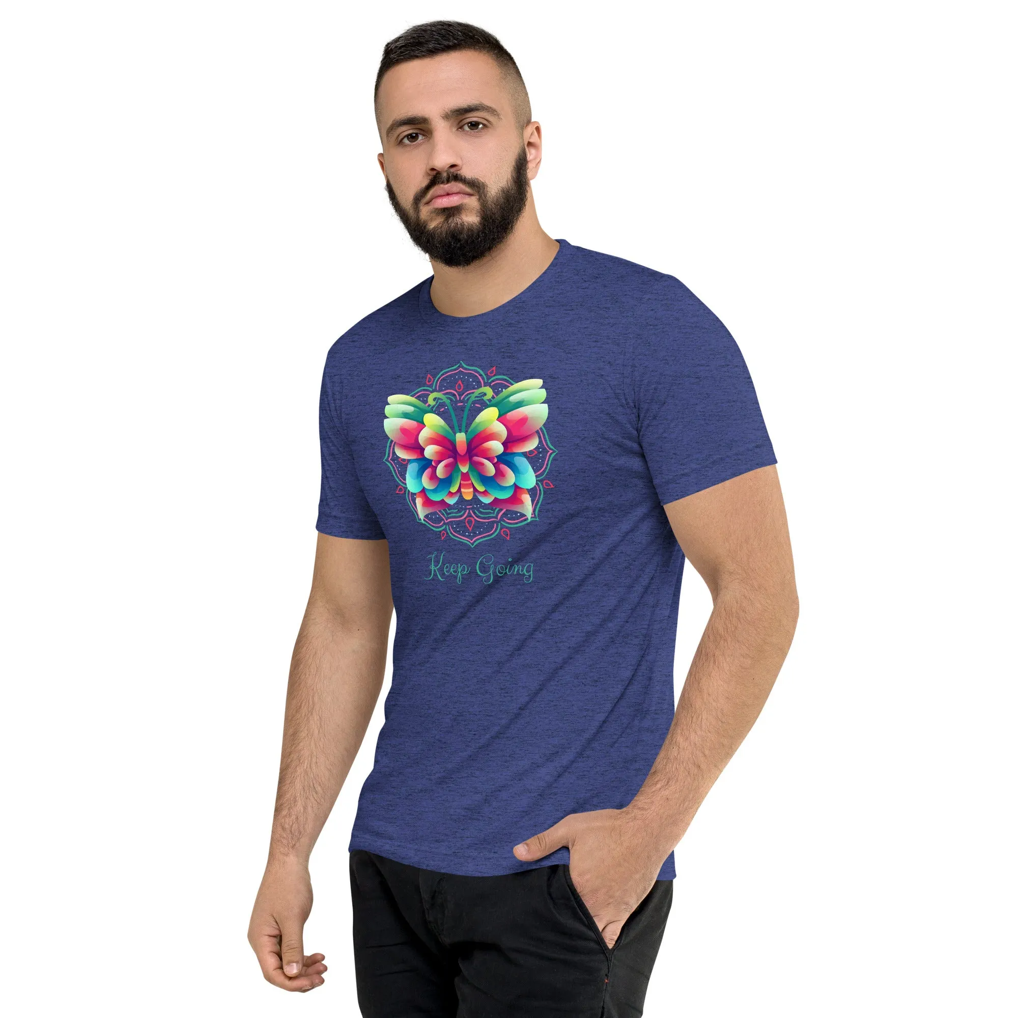 Keep Going Butterfly - Short sleeve t-shirt, comfy, soft, fitted look
