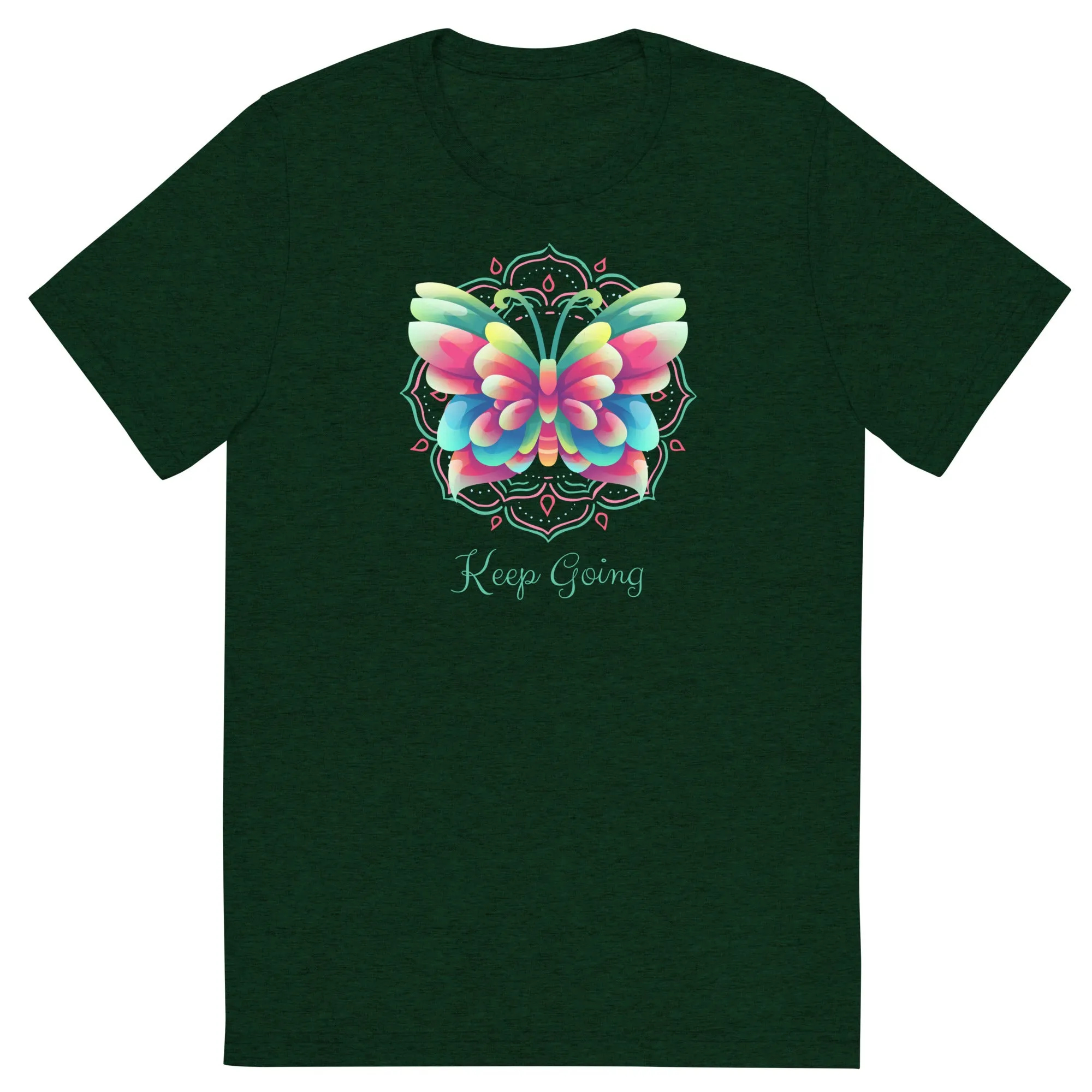 Keep Going Butterfly - Short sleeve t-shirt, comfy, soft, fitted look