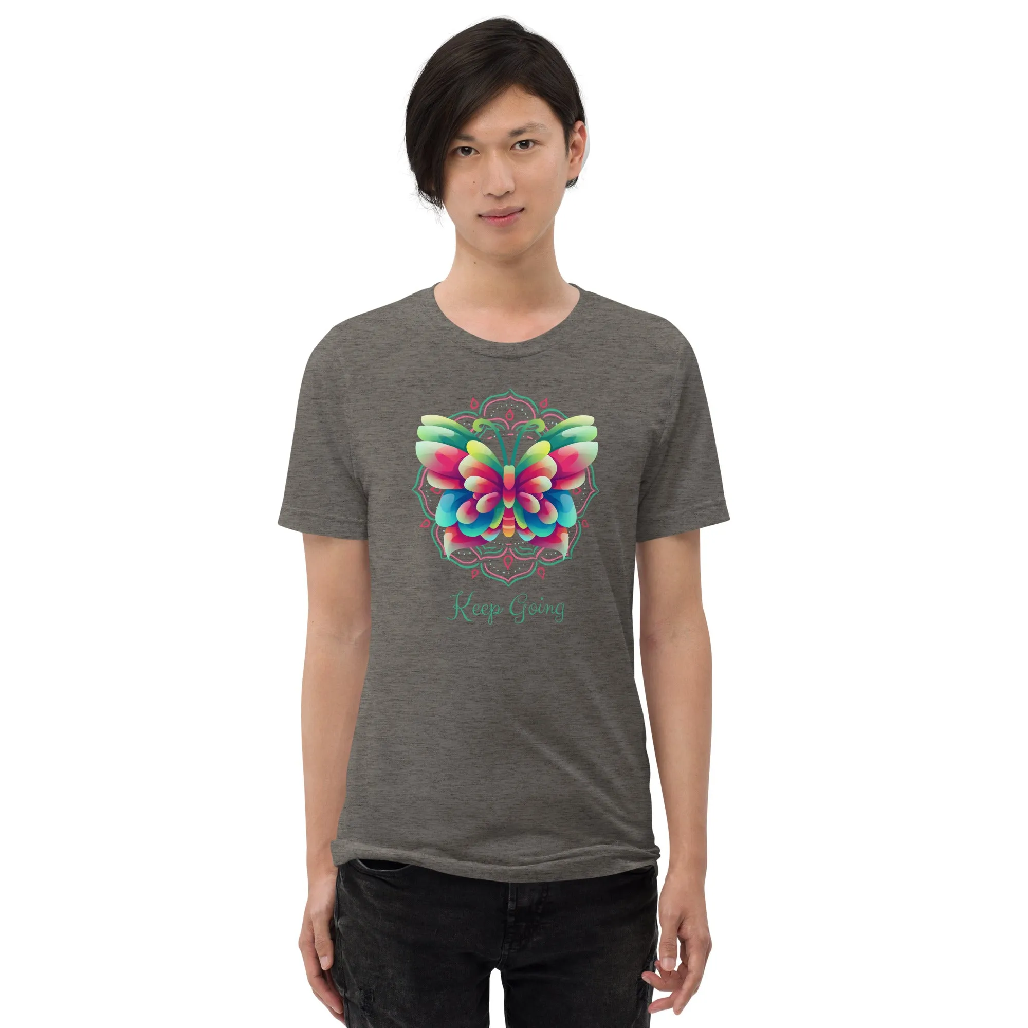 Keep Going Butterfly - Short sleeve t-shirt, comfy, soft, fitted look