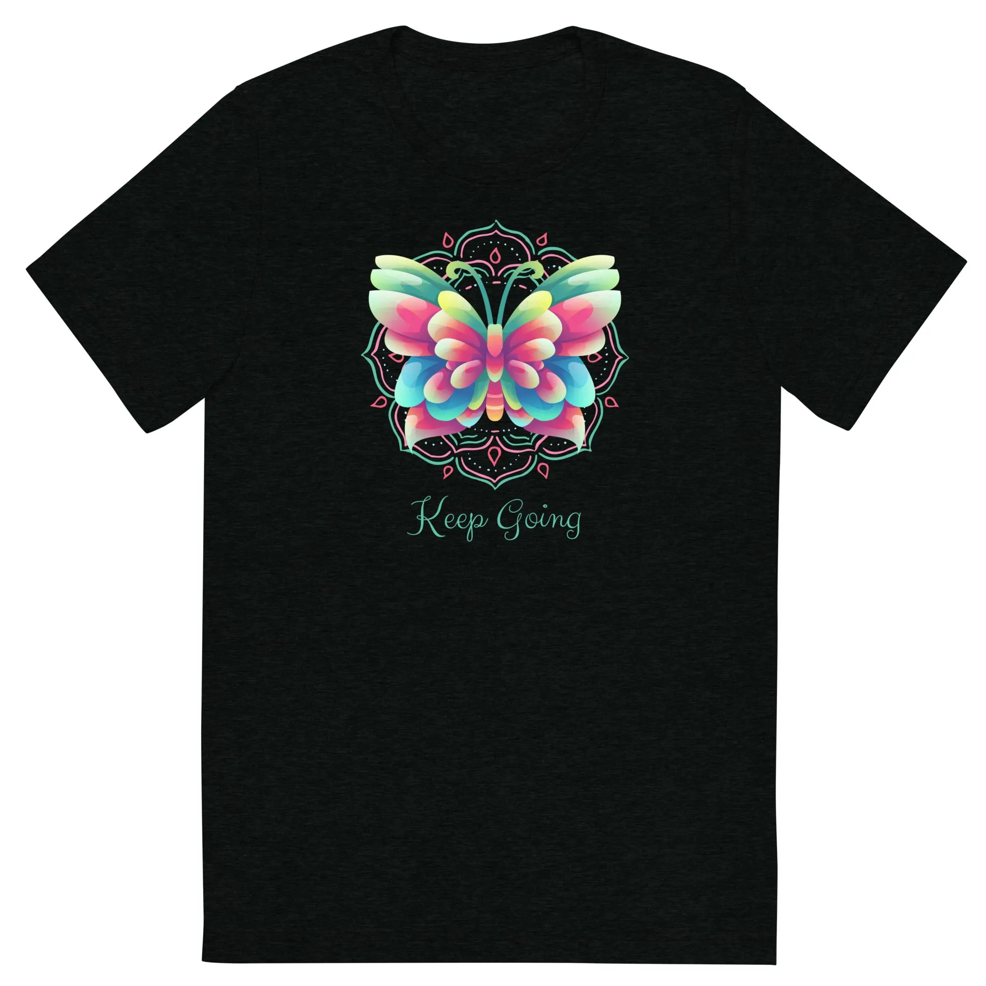 Keep Going Butterfly - Short sleeve t-shirt, comfy, soft, fitted look
