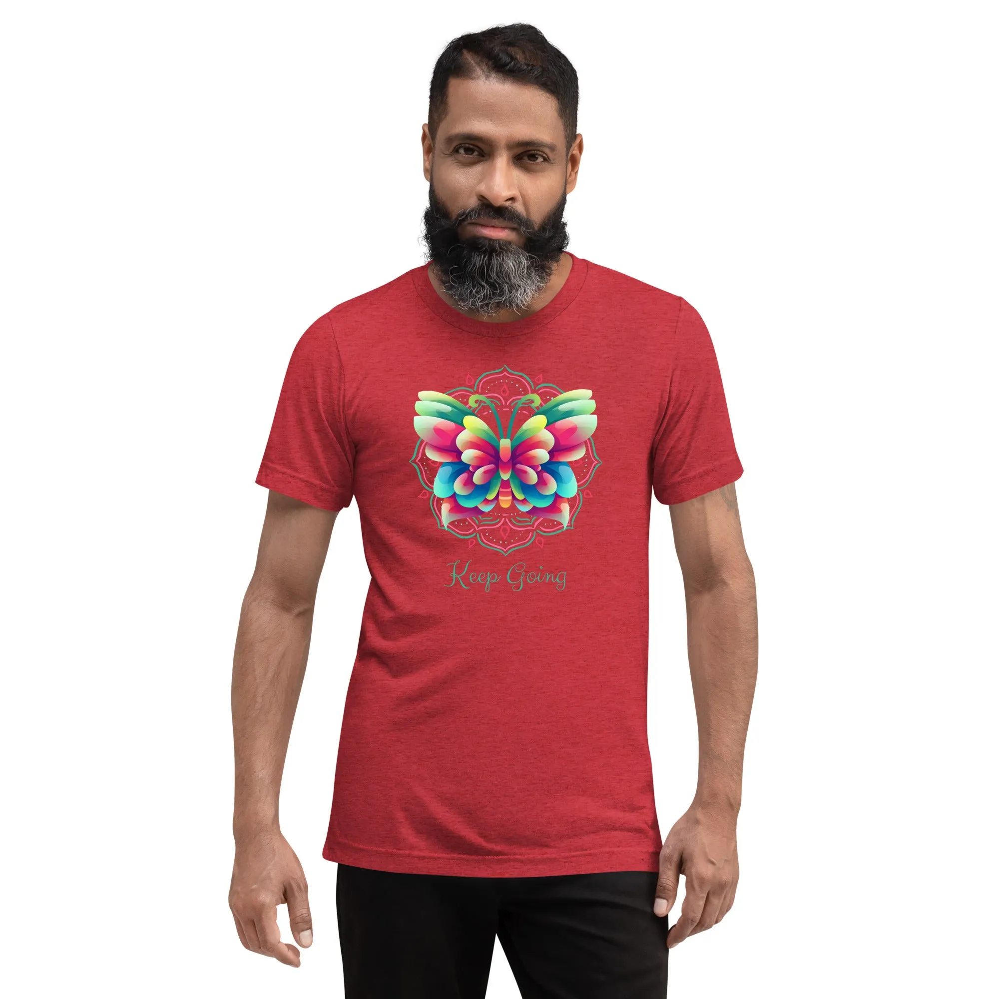 Keep Going Butterfly - Short sleeve t-shirt, comfy, soft, fitted look