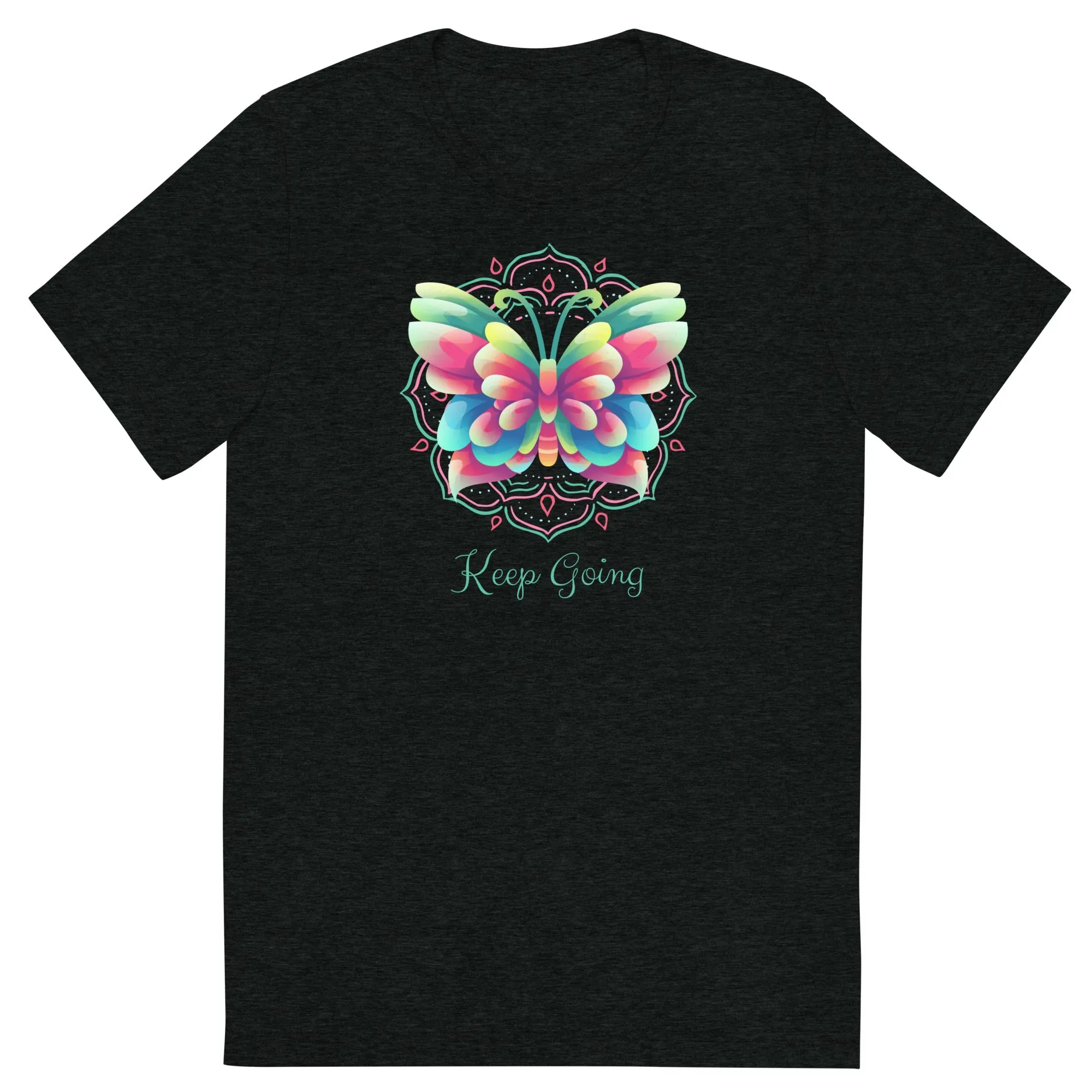 Keep Going Butterfly - Short sleeve t-shirt, comfy, soft, fitted look