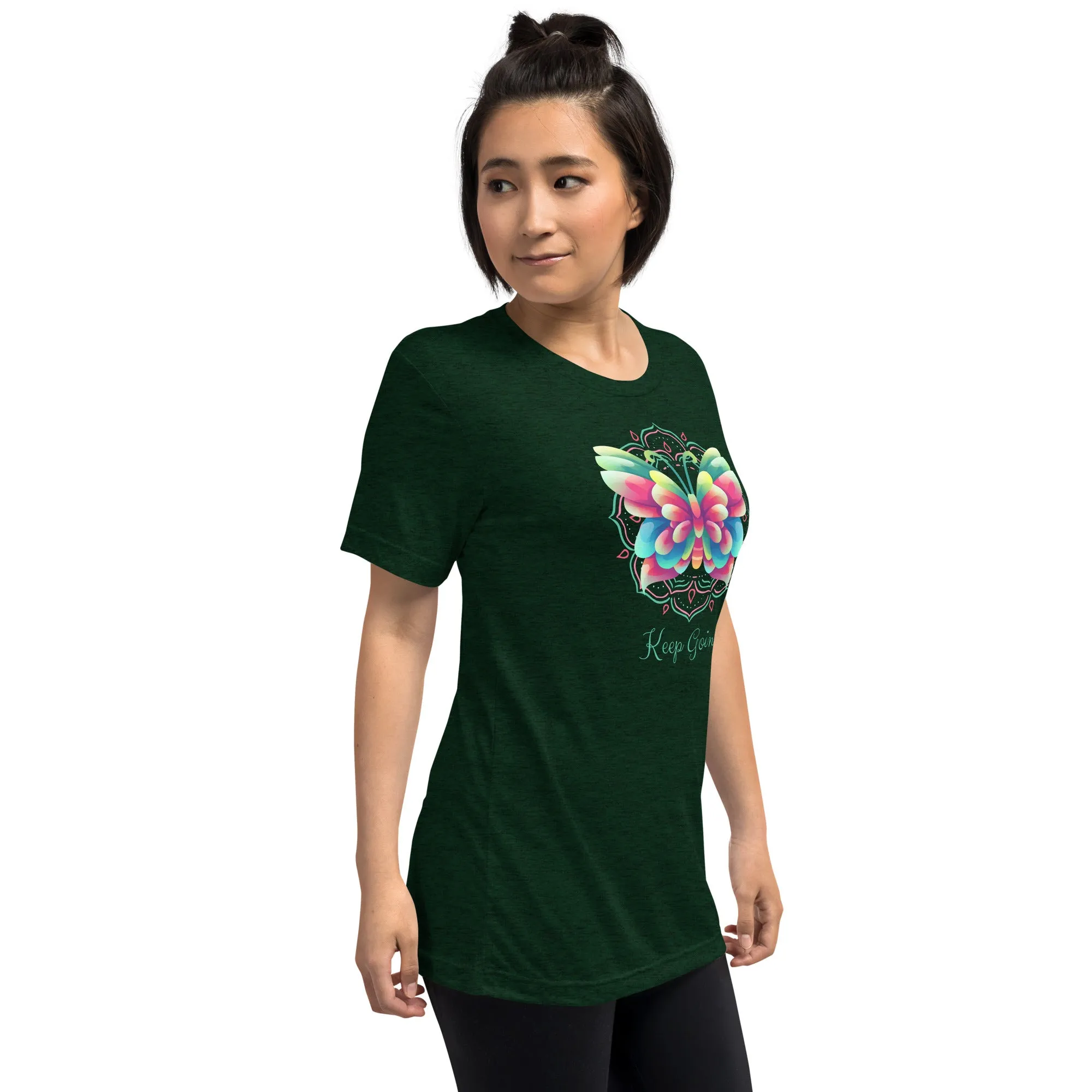 Keep Going Butterfly - Short sleeve t-shirt, comfy, soft, fitted look