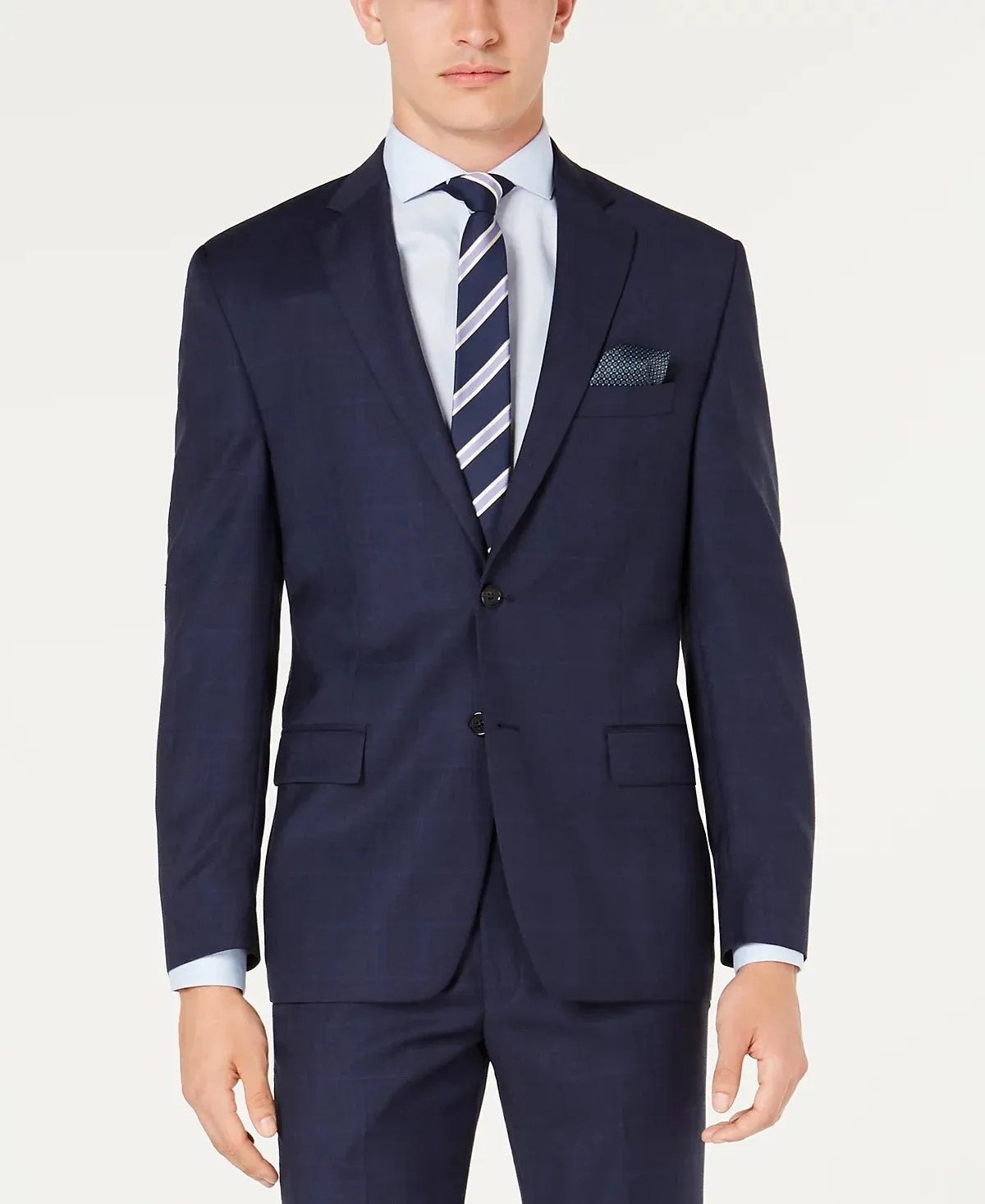 Lauren Ralph Lauren Mens Classic-Fit UltraFlex Stretch Suit Jacket 42L Navy Blue