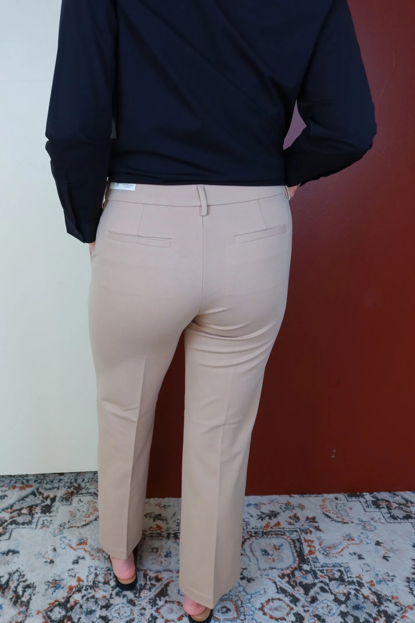 Liverpool Tan High Rise Wide Leg Pant