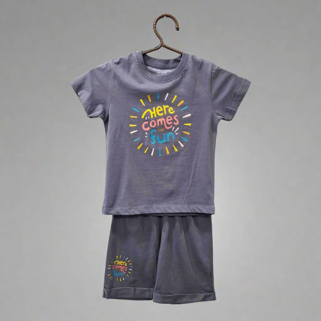 Lucido - T-Shirt & Shorts - Grey - Fun