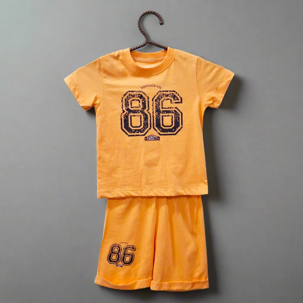 Lucido - T-Shirt & Shorts - Orange - Numbers