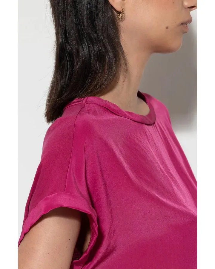 Luisa Cerano Mix Jersey Cap Sleeve Tee