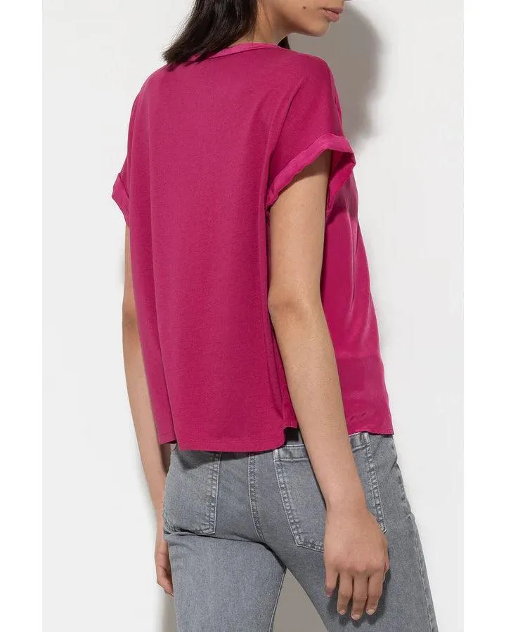 Luisa Cerano Mix Jersey Cap Sleeve Tee