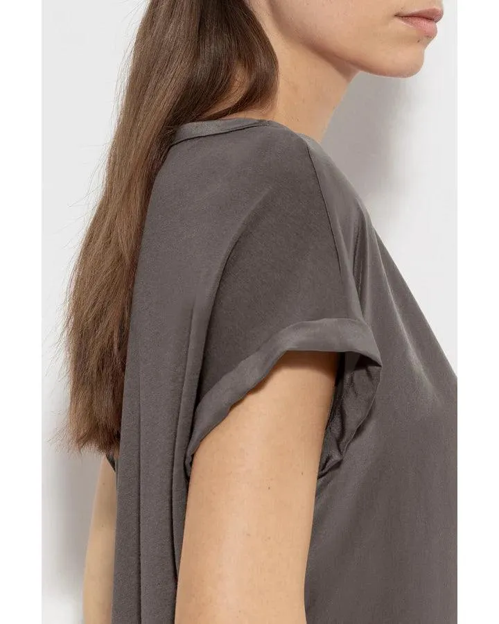 Luisa Cerano Mix Jersey Cap Sleeve Tee