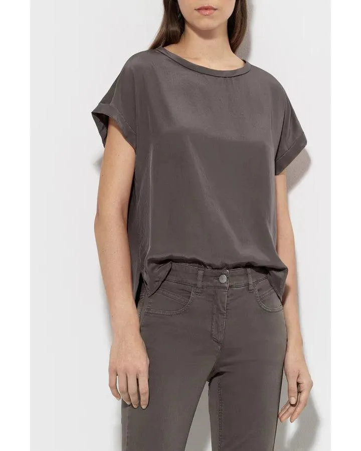 Luisa Cerano Mix Jersey Cap Sleeve Tee