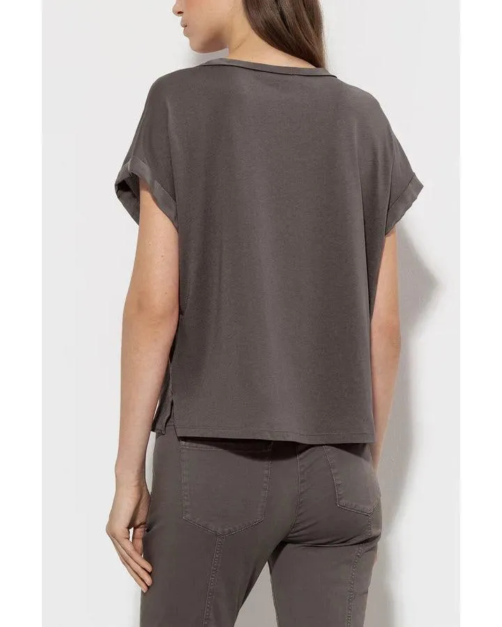 Luisa Cerano Mix Jersey Cap Sleeve Tee