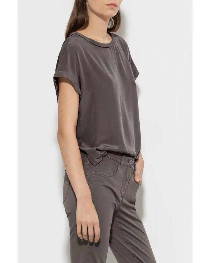 Luisa Cerano Mix Jersey Cap Sleeve Tee