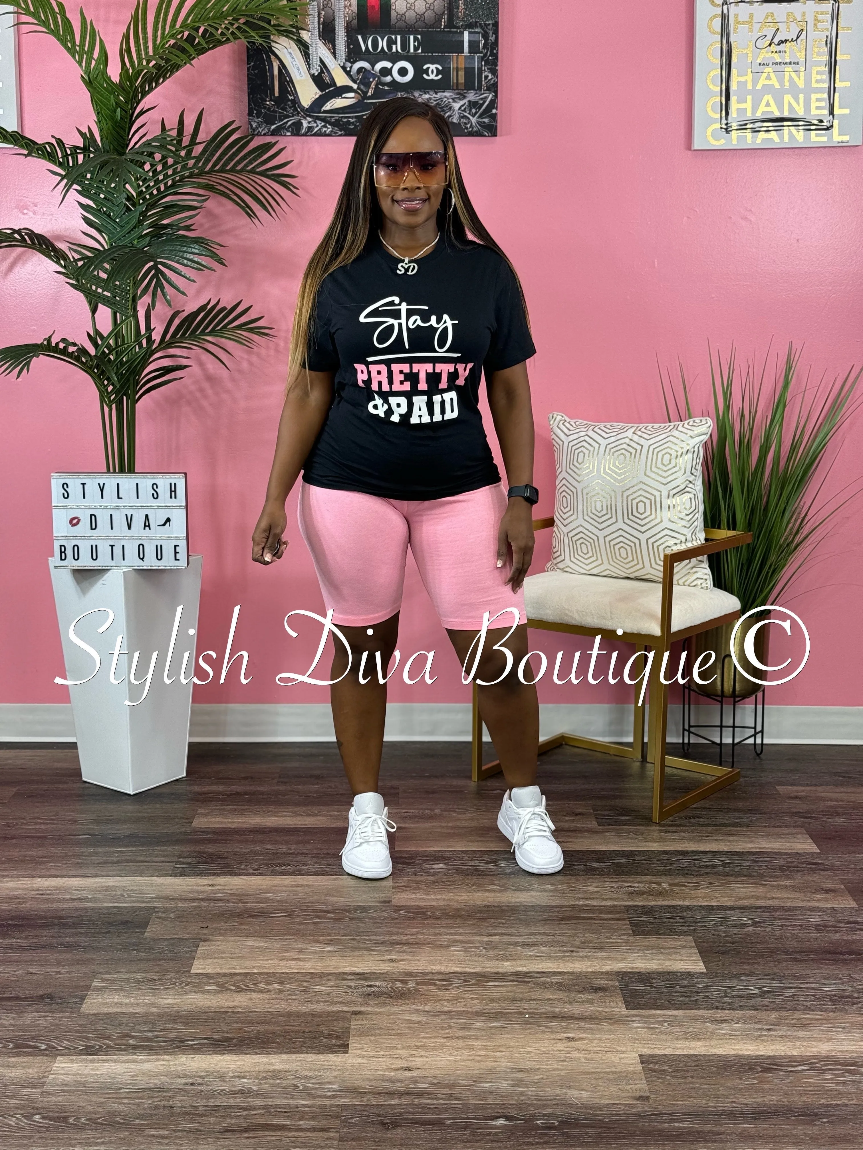 Luxe Cotton Biker Shorts up to 3XL (Bright Pink)