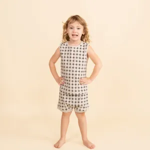 Makemake Organic Tank & Tee Shorts Set | Mod Dots