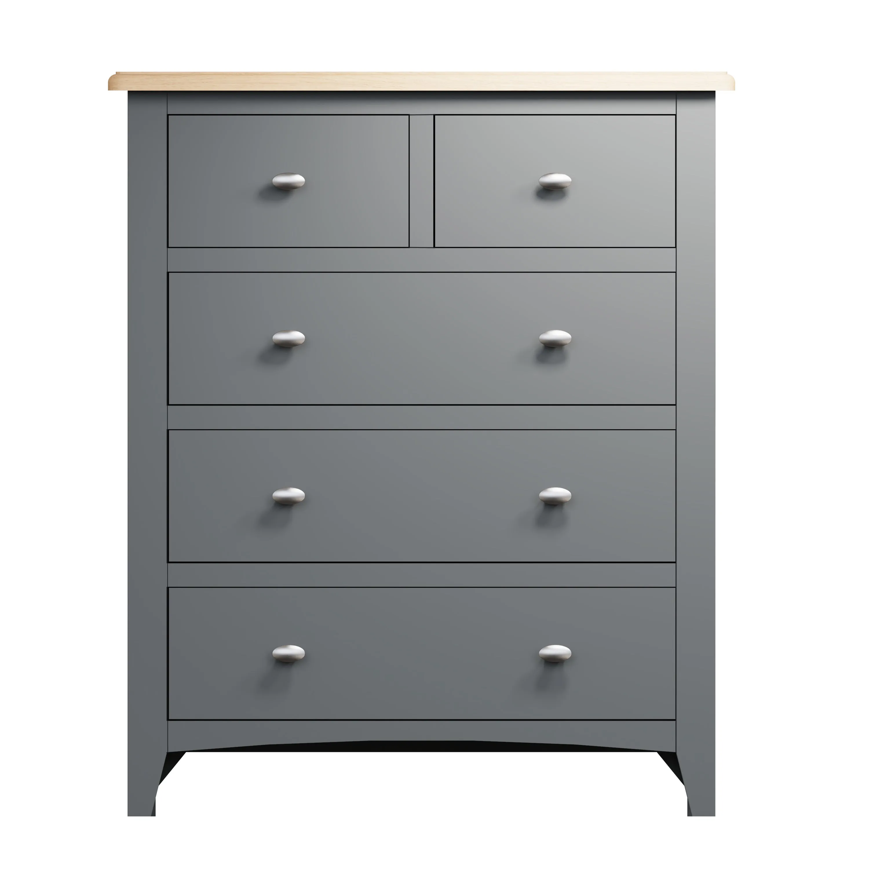 Malmesbury Grey Chest of Drawers 2 Over 3 80 x 40 x 95 cm