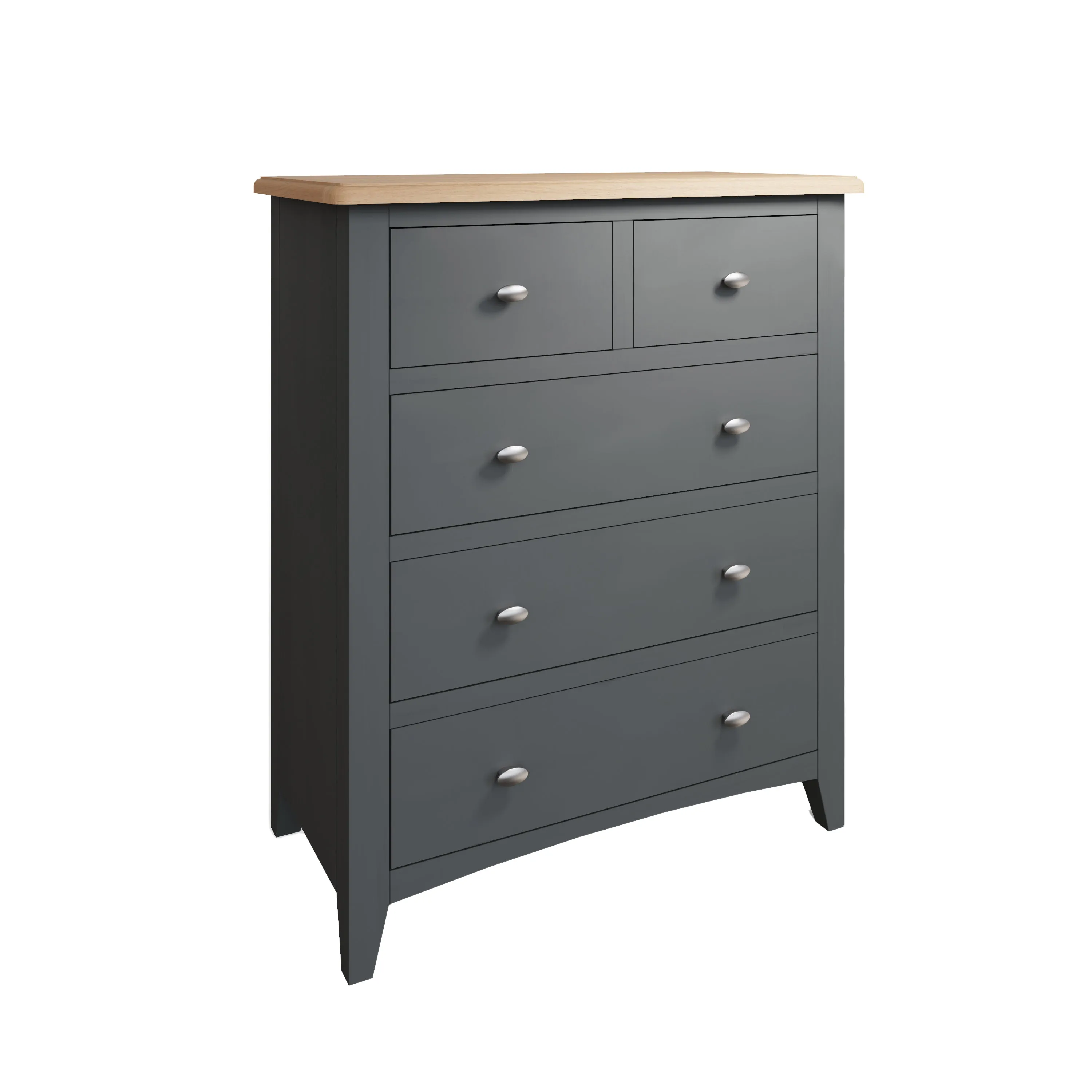 Malmesbury Grey Chest of Drawers 2 Over 3 80 x 40 x 95 cm