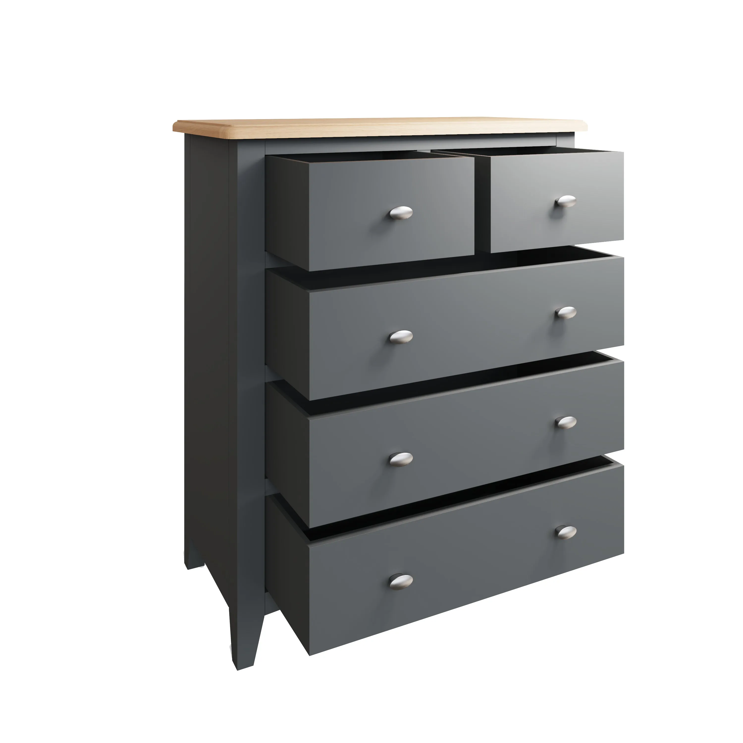 Malmesbury Grey Chest of Drawers 2 Over 3 80 x 40 x 95 cm