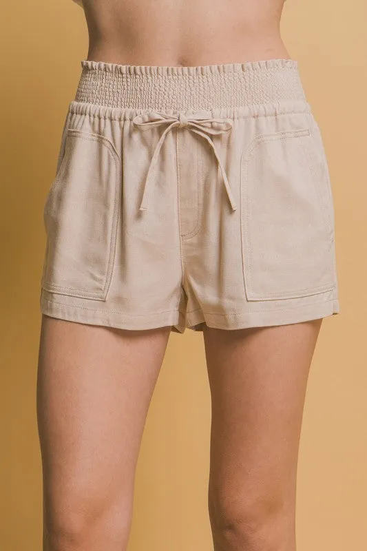 Marley Front Tie Linen Shorts