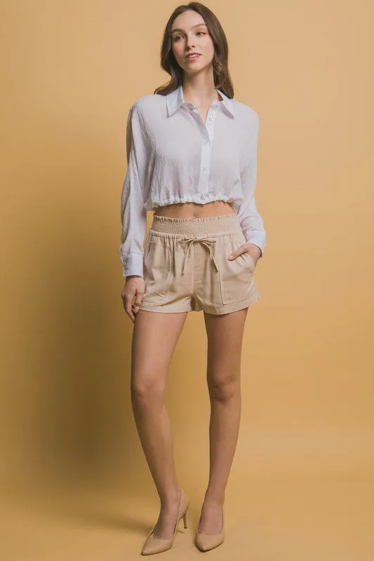 Marley Front Tie Linen Shorts
