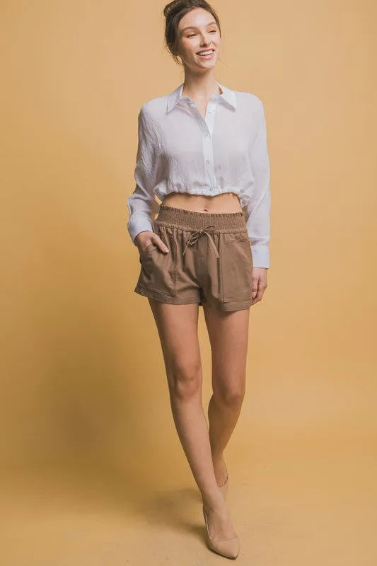 Marley Front Tie Linen Shorts