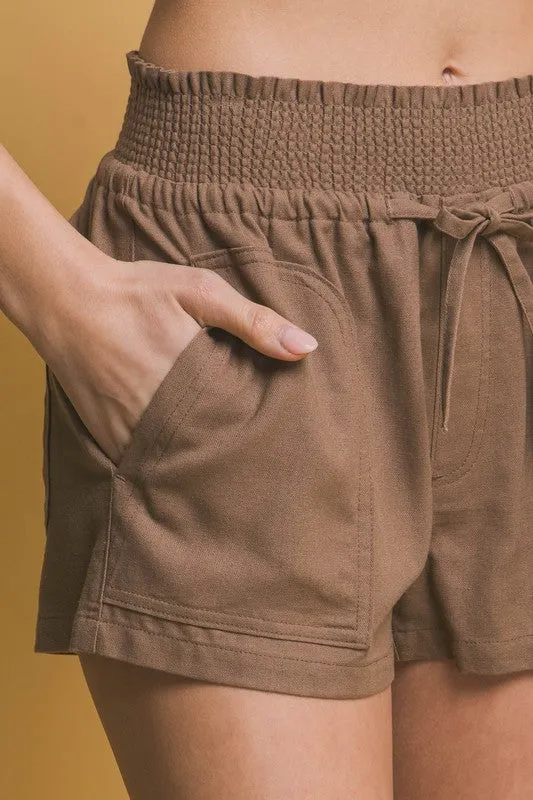 Marley Front Tie Linen Shorts
