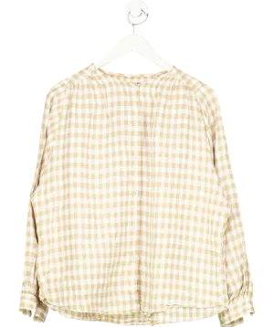 Massimo Dutti Beige Check Linen  Blouse UK L