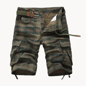 Men's Cotton Plaid Casual Shorts