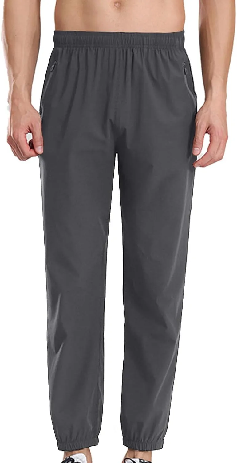 Men's Relaxed Lounge Pants Outdoor Work Pant Straight Leg Ninth Pant Oversized Elastic Waist Pants Gym Jogger Pants