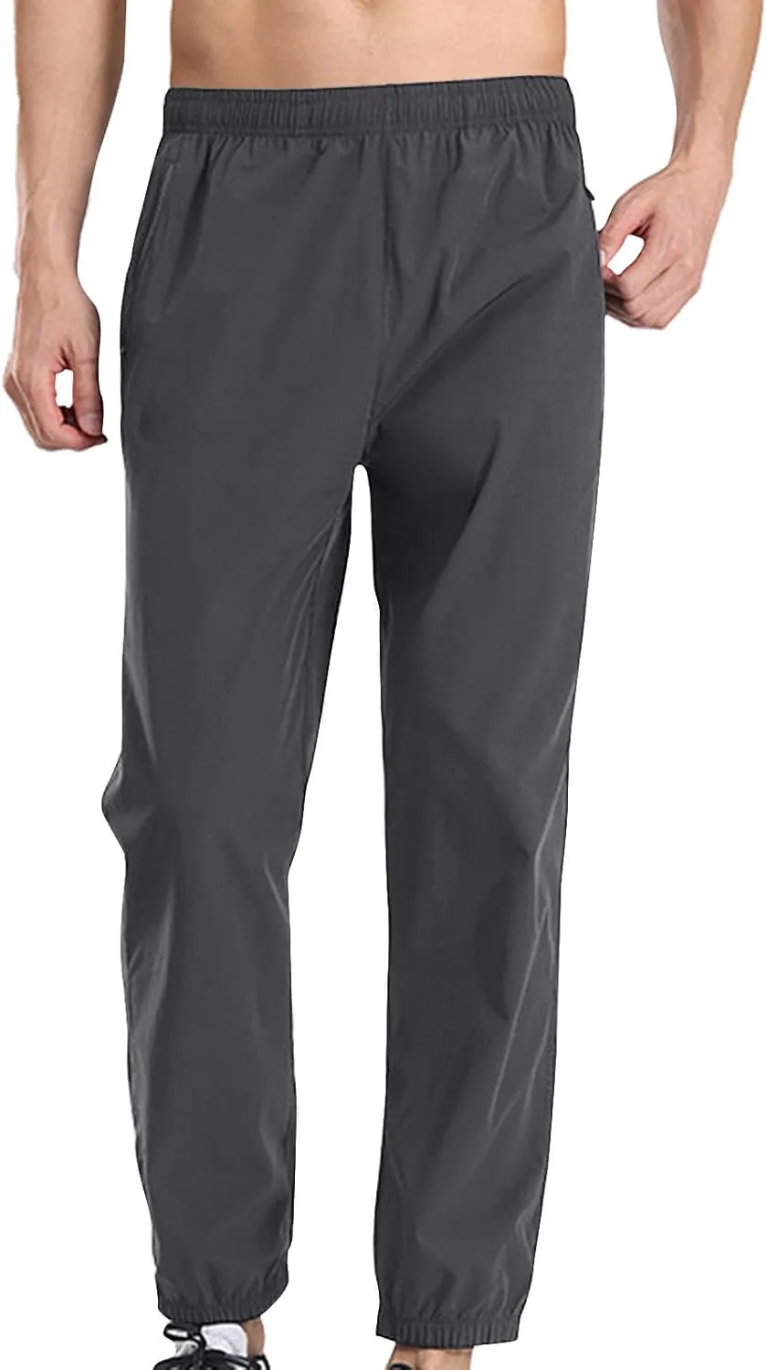 Men's Relaxed Lounge Pants Outdoor Work Pant Straight Leg Ninth Pant Oversized Elastic Waist Pants Gym Jogger Pants