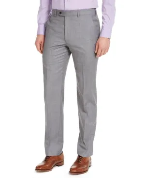 Michael Kors Mens Classic Fit Airsoft Dress Suit Pants Grey Sharkskin 34 x 32