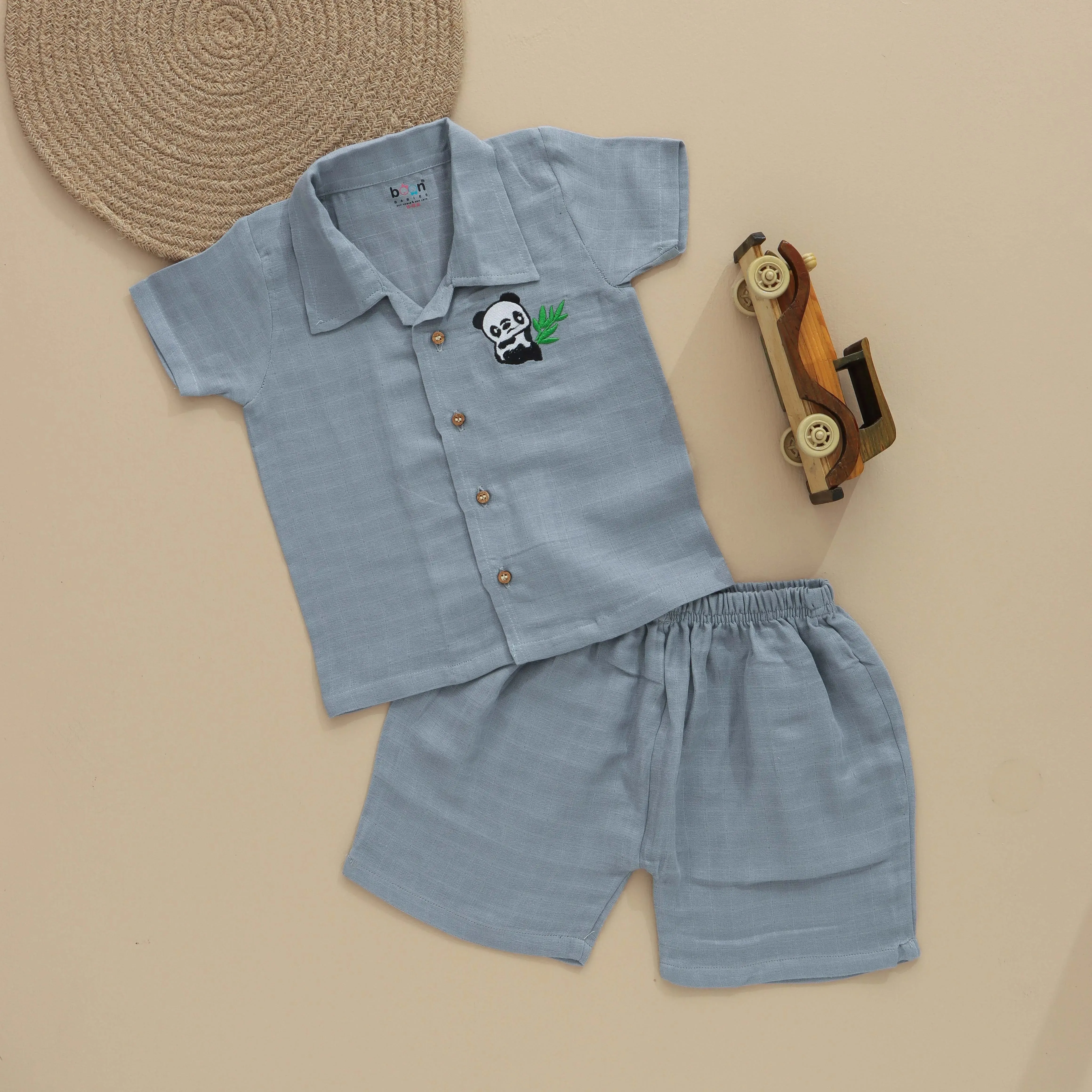 Mini Trendsetter: Boys Stylish Shirt and Shorts Set