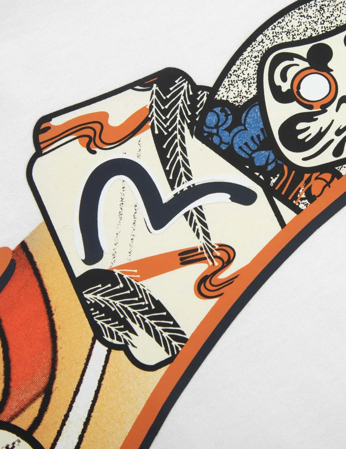 Multi-Hanafuda Daruma and Daicock Print Loose Fit T-shirt