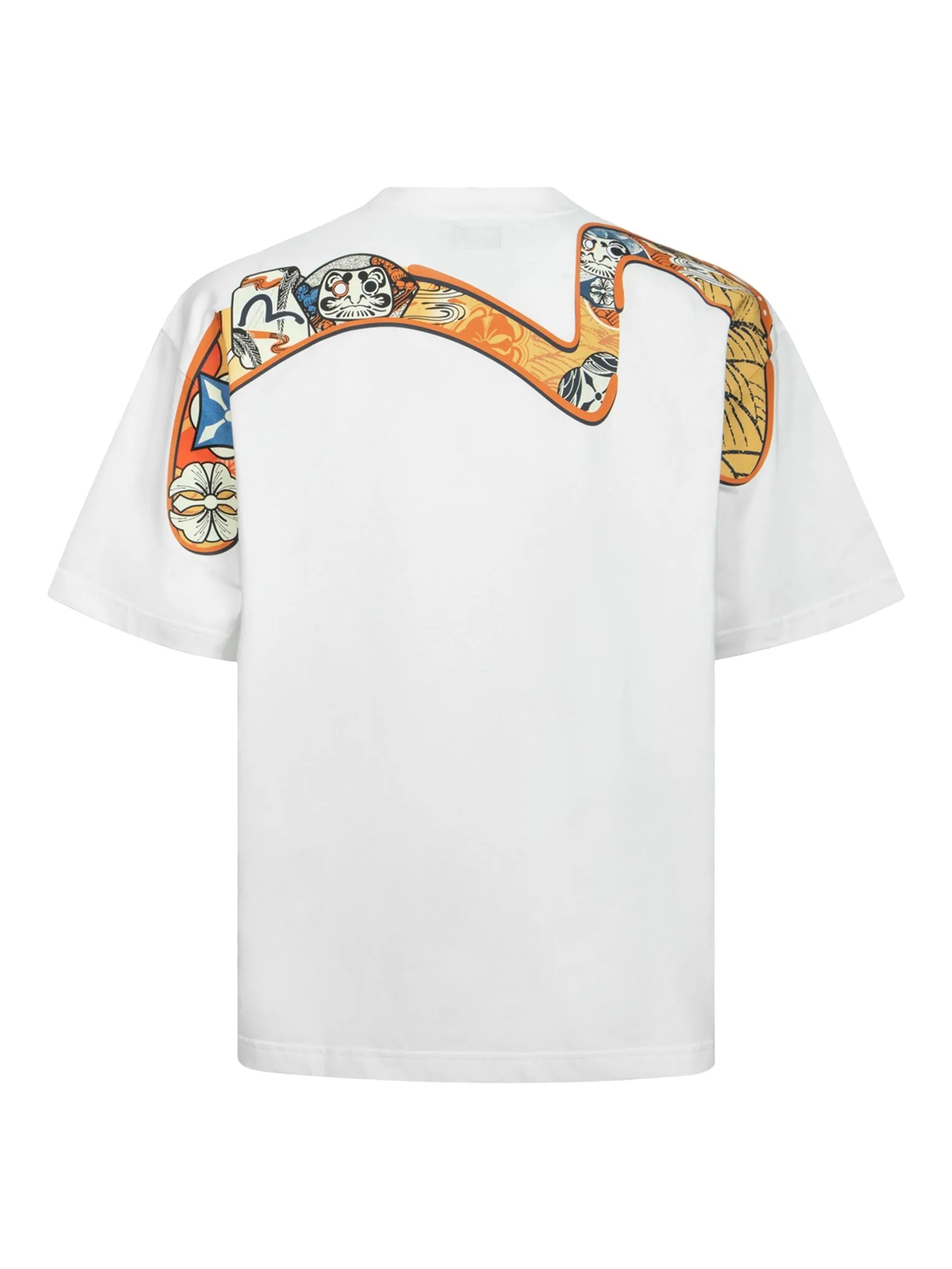 Multi-Hanafuda Daruma and Daicock Print Loose Fit T-shirt