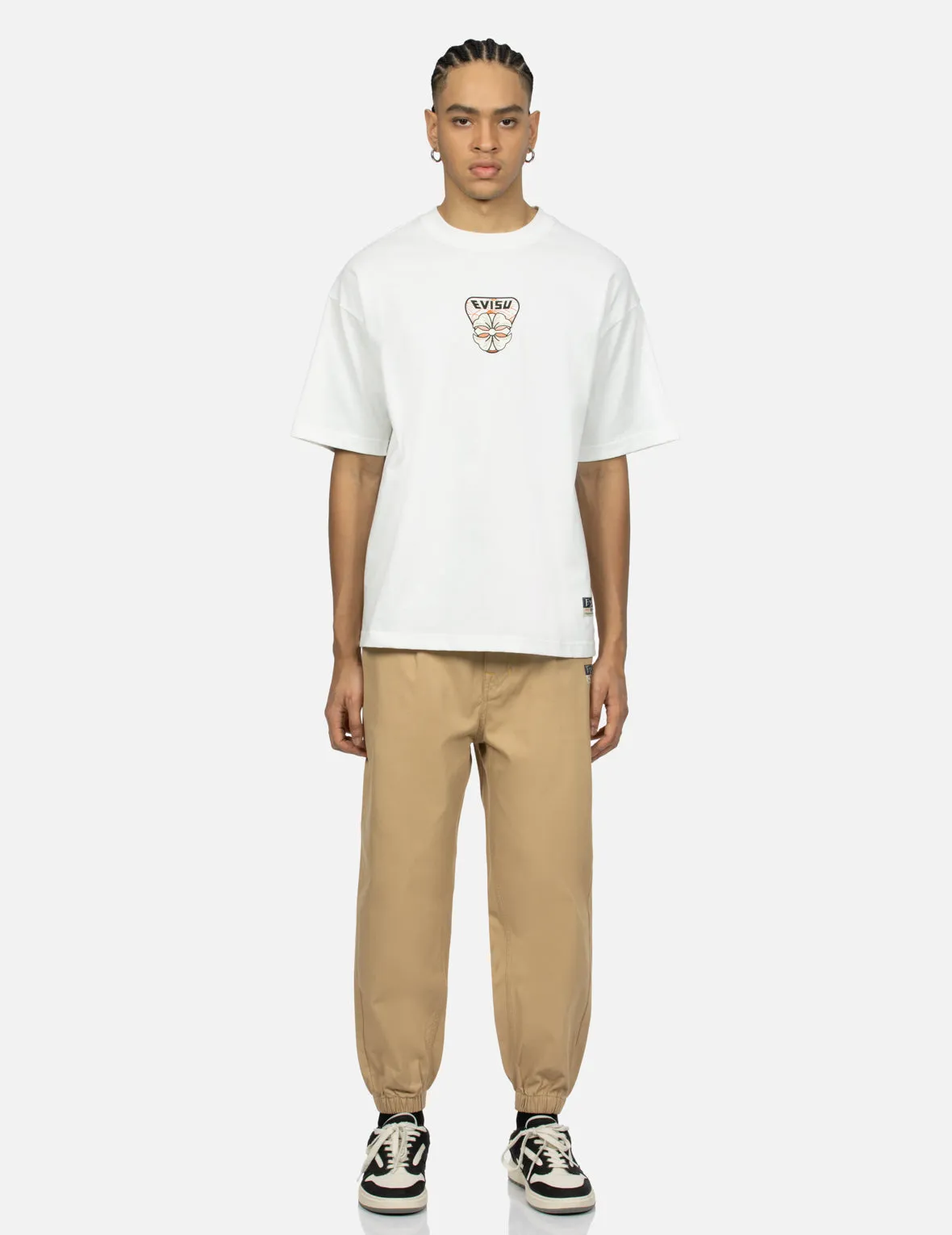 Multi-Hanafuda Daruma and Daicock Print Loose Fit T-shirt