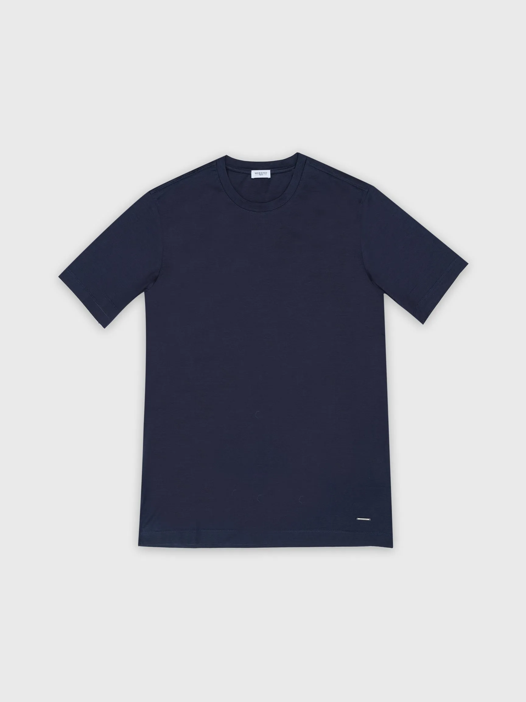 NAVY BLUE SOFT MERCERIZED COTTON T-SHIRT