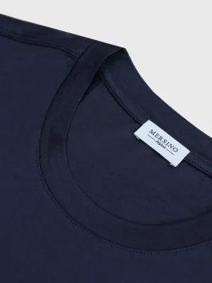 NAVY BLUE SOFT MERCERIZED COTTON T-SHIRT