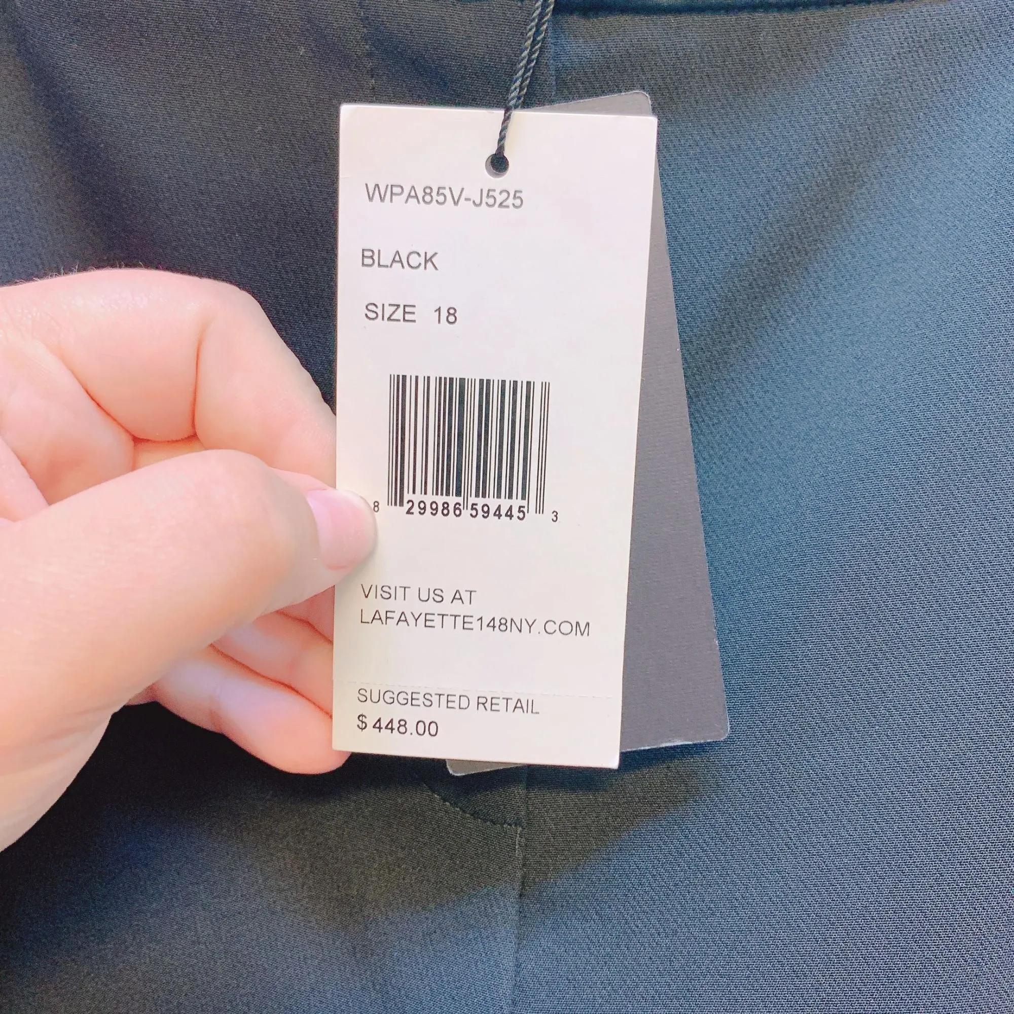 NWT Lafayette 148 New York Black  Manhattan Trousers Size18