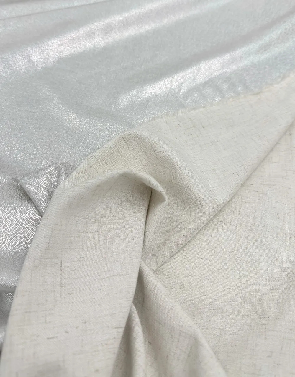 Pale Gold Shimmer Linen Viscose Fabric