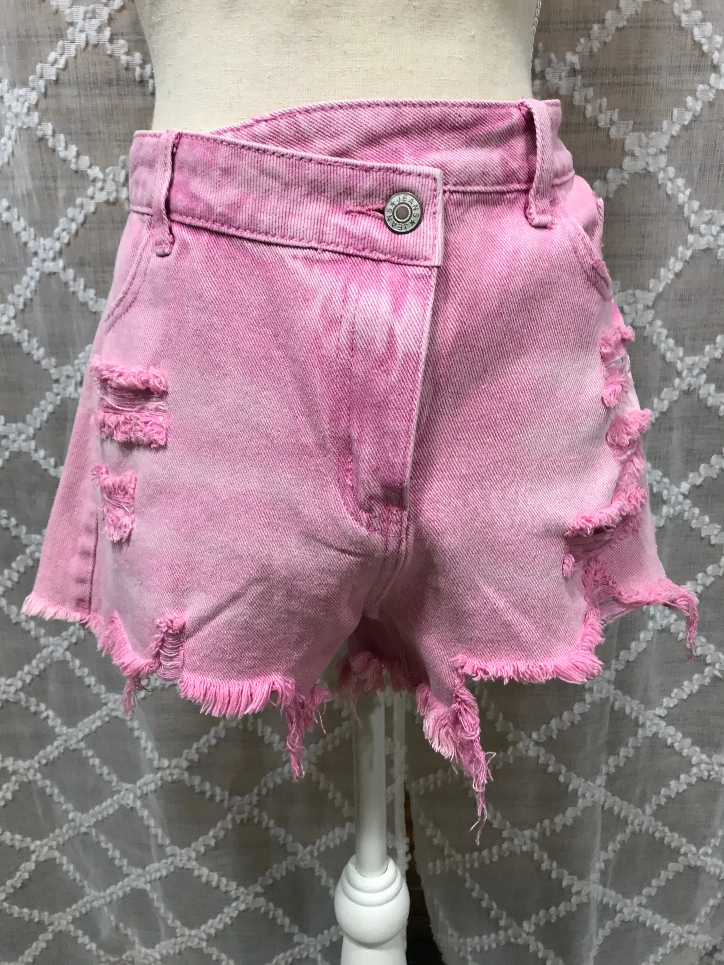 Pink Distressed Short