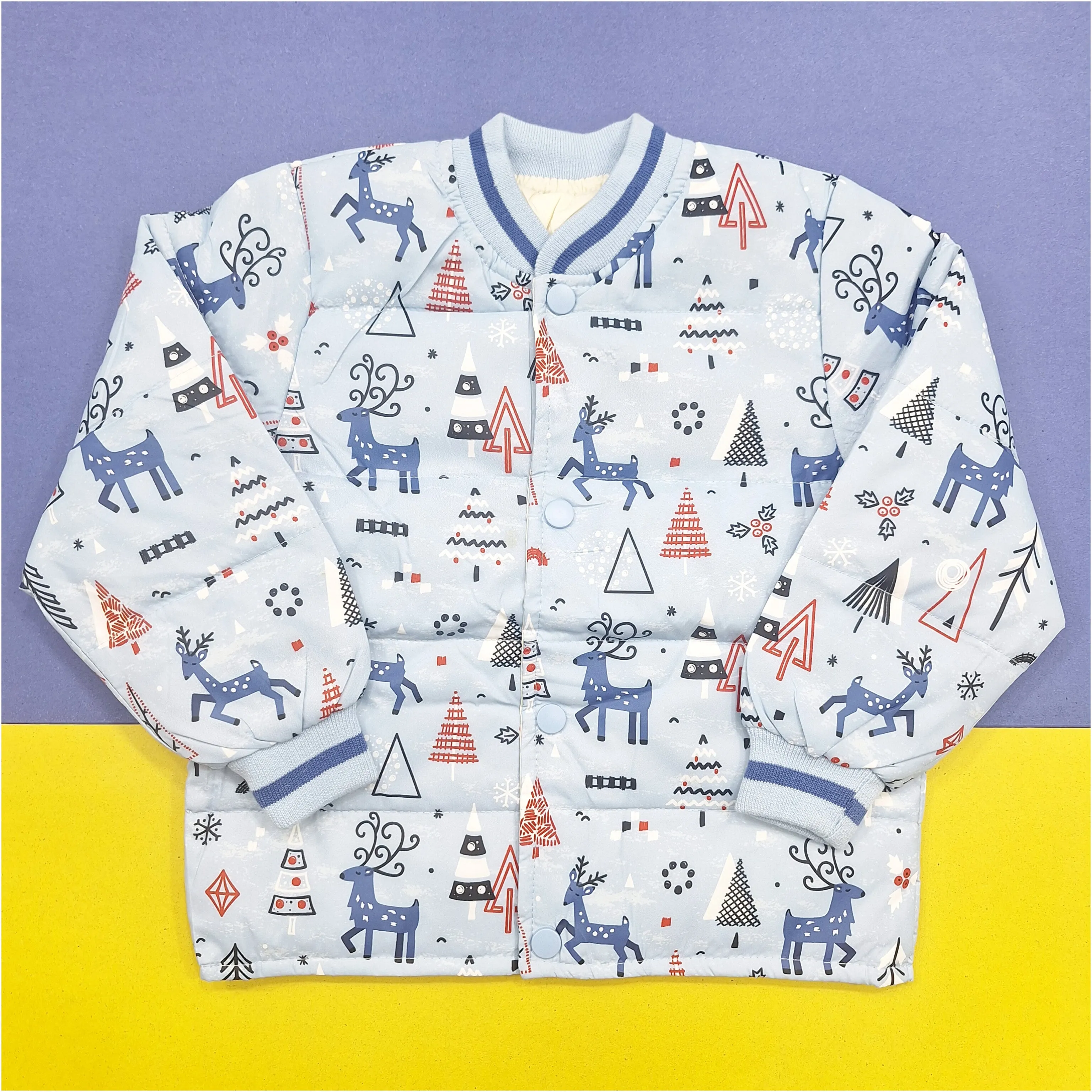 Puffer Jacket - Blue - Christmas