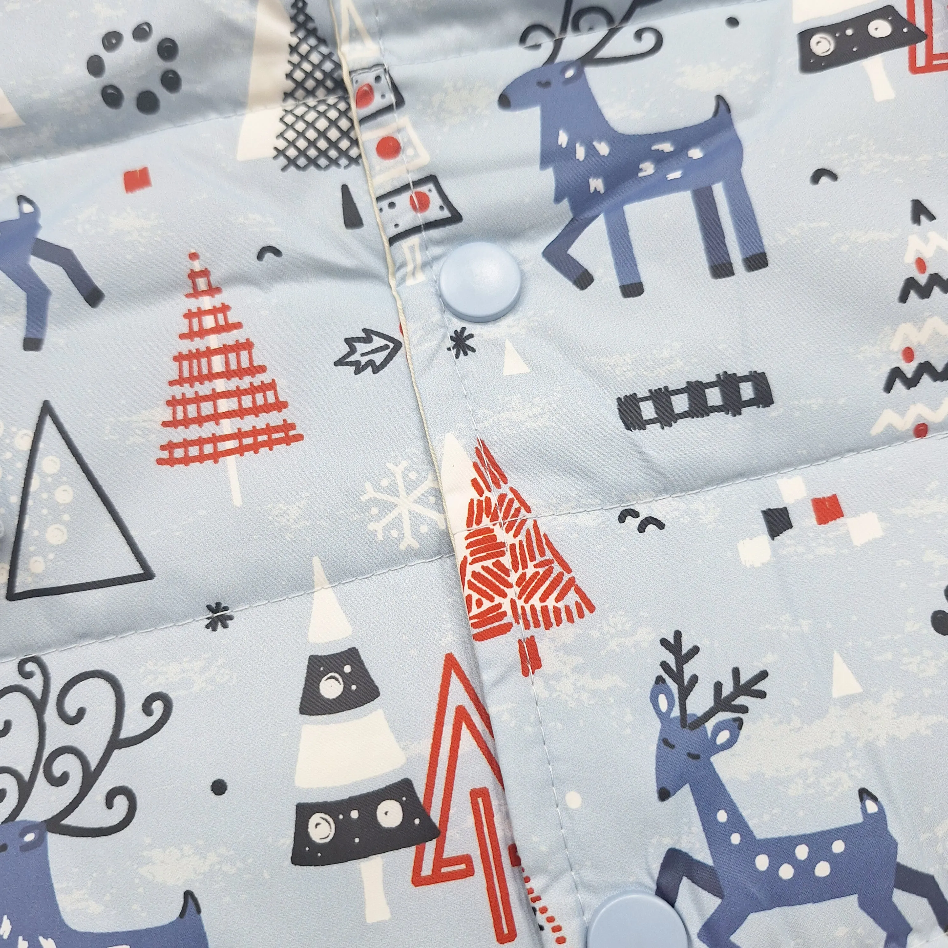 Puffer Jacket - Blue - Christmas