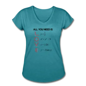 "All You Need Is Love" - Women's Tri-Blend V-Neck