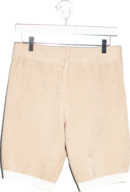 REISS Champagne Fielder-Chenille Baseball Shorts UK S