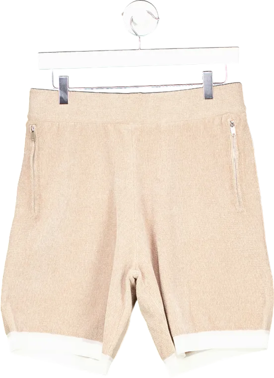 REISS Champagne Fielder-Chenille Baseball Shorts UK S